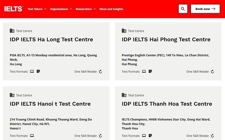 IELTS: Thí sinh Việt Nam có thể thi lại một kỹ năng chưa ưng ý