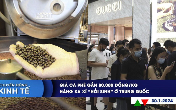 CHUYỂN ĐỘNG KINH TẾ ngày 30.1: Giá cà phê gần 80.000 đồng/kg | Hàng xa xỉ ‘hồi sinh’ ở Trung Quốc