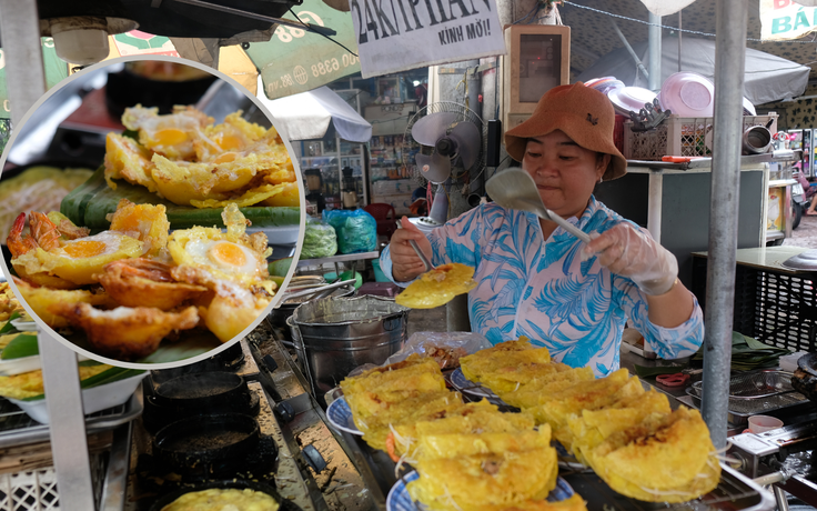 Bánh khọt lòng đào vỏ giòn tan cốt dừa béo ngậy nức tiếng chợ Phạm Văn Hai