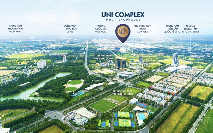 Nhịp sống đô thị sôi động tại phố thương mại Uni Complex