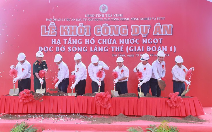 Trà Vinh: Khởi công hạ tầng hồ chứa nước ngọt hơn 1.330 tỉ đồng