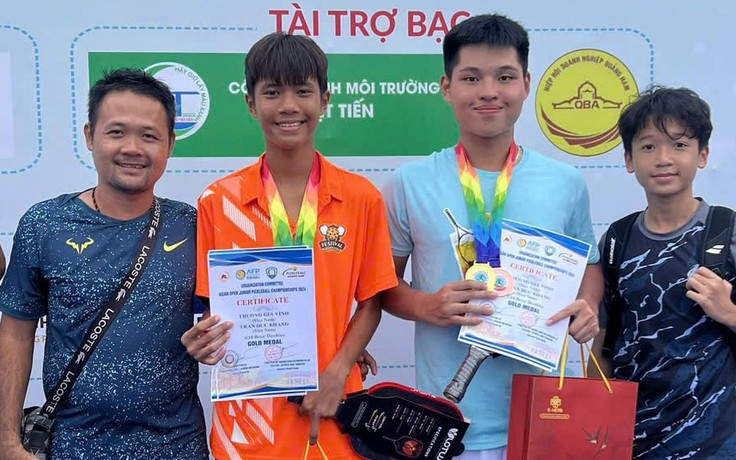 Nam sinh lớp 8 ở Quảng Nam giành hat-trick huy chương tại giải trẻ pickleball châu Á