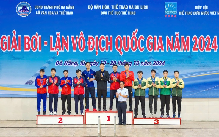 Kình ngư Kim Sơn của ĐH Duy Tân giành 5 huy chương tại giải Bơi - Lặn quốc gia