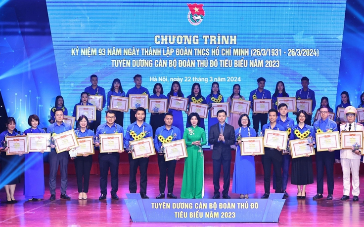 Tuyên dương 70 cán bộ Đoàn thủ đô tiêu biểu