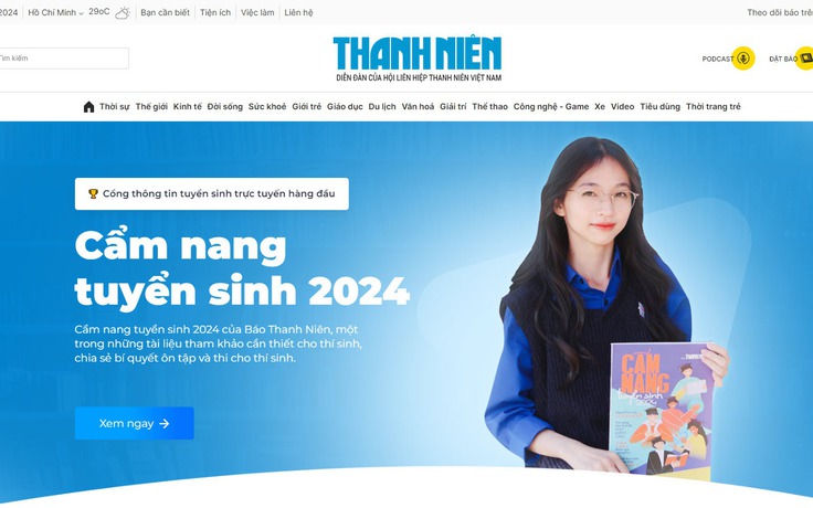 Xem 'Cẩm nang tuyển sinh 2024' phiên bản điện tử