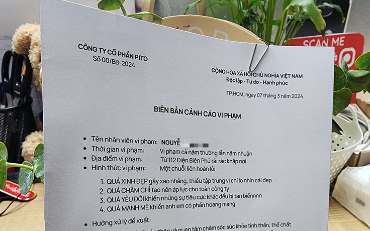 Ngày 8.3, công ty tặng nhân viên nữ 'biên bản cảnh cáo vi phạm' và cái kết