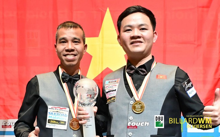 Trần Quyết Chiến và Bao Phương Vinh đưa billiards Việt Nam lần đầu vào tốp 3 thế giới