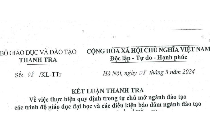 Kết luận Thanh tra Bộ GD-ĐT nêu lý do nhiều ngành học mới mở đã phải đóng