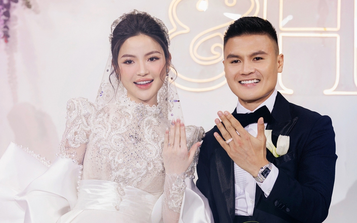 Chu Thanh Huyền diện váy nửa tỉ đồng trong đám cưới với Quang Hải