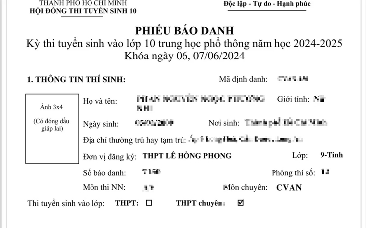 Khi nào thí sinh nhận phiếu báo danh thi lớp 10 tại TP.HCM?