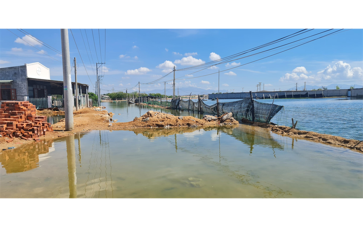 Khu dân cư ở Ninh Thuận bị ngập úng giữa mùa khô hạn