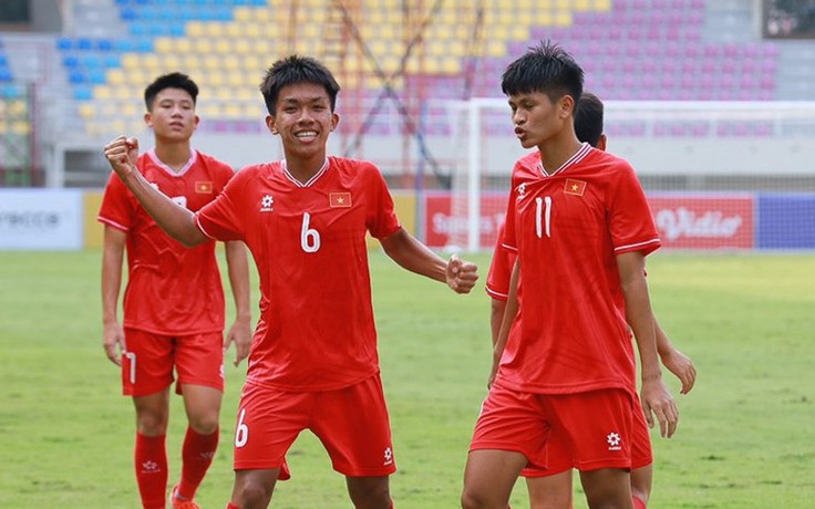 Thắng cực đậm U.16 Myanmar, U.16 Việt Nam vào bán kết Đông Nam Á với ngôi đầu bảng