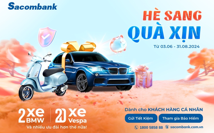 Săn cơ hội trúng 2 xe BMW cao cấp cùng nhiều giải thưởng giá trị từ Sacombank