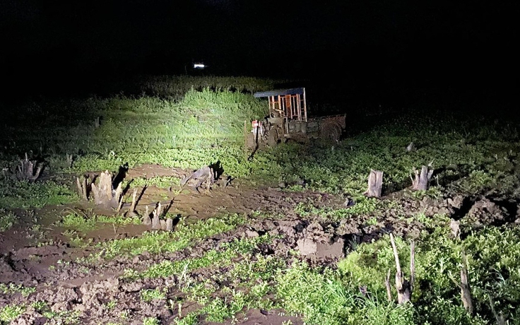 Hai người bị điện giật tử vong khi xe công nông mắc lầy