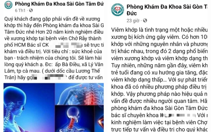 Fanpage của Phòng khám đa khoa Sài Gòn Tâm Đức quảng cáo sai sự thật