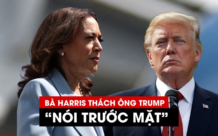 Phó tổng thống Harris thách thức ông Trump 'đối mặt mà nói’