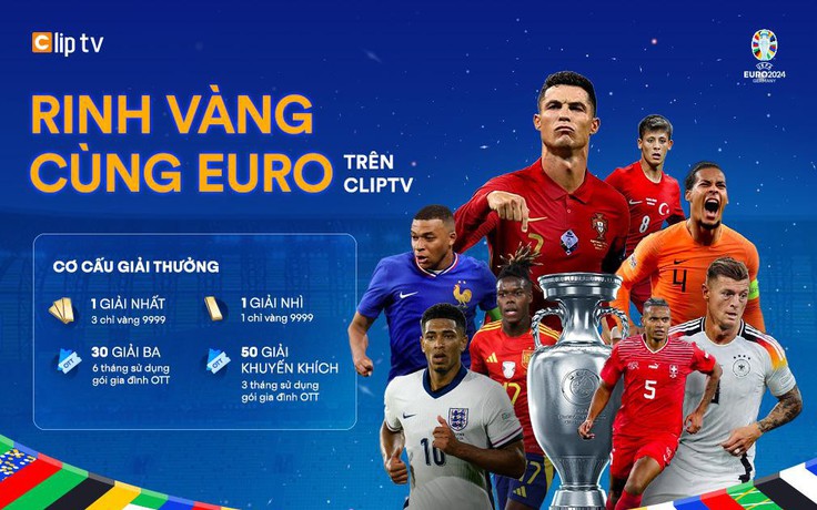 Nhận thưởng liền tay, rinh vàng cùng Euro trên ClipTV