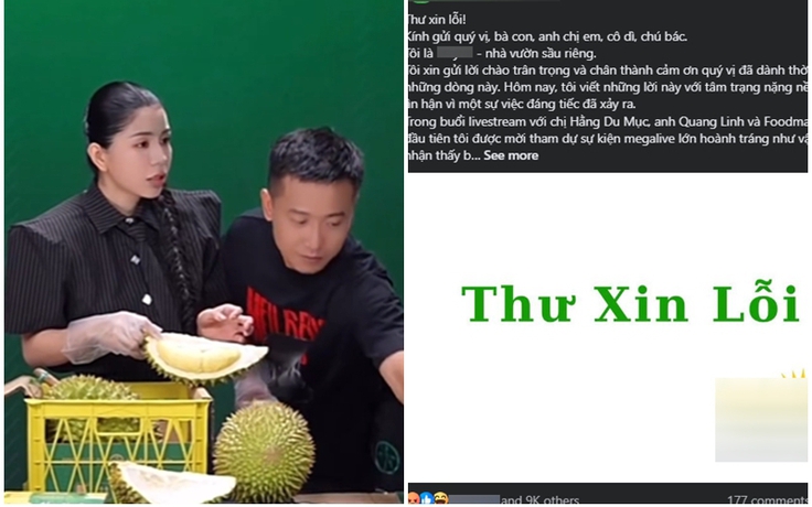 Người đại diện nhãn hàng sầu riêng xin lỗi Quang Linh Vlog