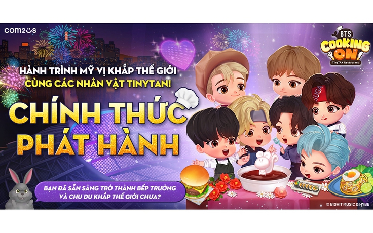 Com2uS phát hành BTS Cooking On: TinyTAN Restaurant với 11 ngôn ngữ