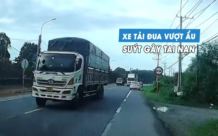 Kinh hoàng 'xe rau' vượt ẩu, suýt gây tai nạn trên Quốc lộ 20