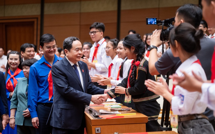 Chủ tịch Quốc hội Trần Thanh Mẫn phát biểu tại phiên họp giả định Quốc hội trẻ em