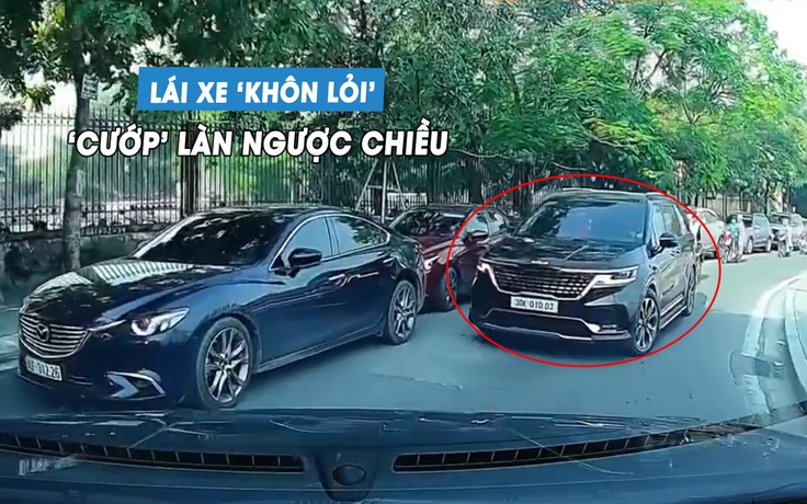 Tài xế lái ô tô kiểu 'khôn vặt', cướp làn ngược chiều gây phẫn nộ