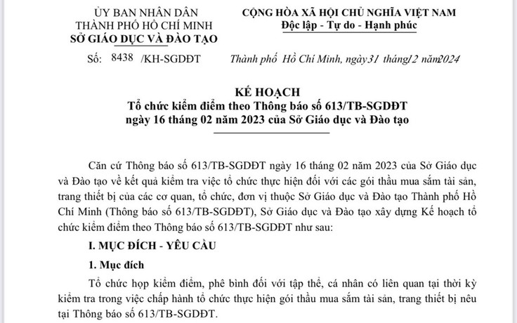 Nhiều hiệu trưởng trường THPT tại TP.HCM phải kiểm điểm trách nhiệm mua sắm tài sản