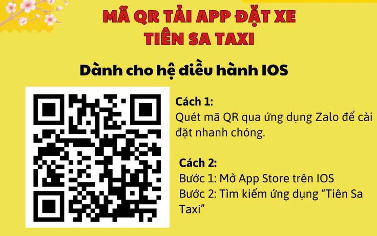 Tải ứng dụng Tiên Sa Taxi để đặt xe nhanh chóng, cước giá cố định