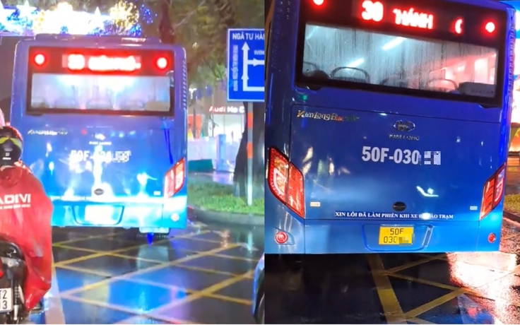 CSGT TP.HCM phạt tài xế xe buýt đè vạch mắt võng 500.000 đồng, vì sao?