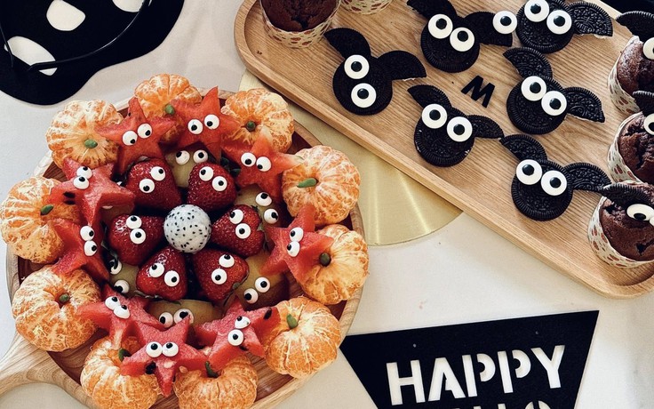 Mẹ 3 con tự làm mâm cỗ Halloween, dân mạng ngạc nhiên, khen hết lời