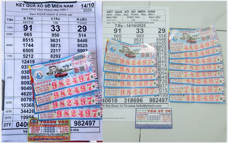 Trúng độc đắc xổ số miền Nam đài Bạc Liêu: Người bán tạp hóa trúng 5 tờ