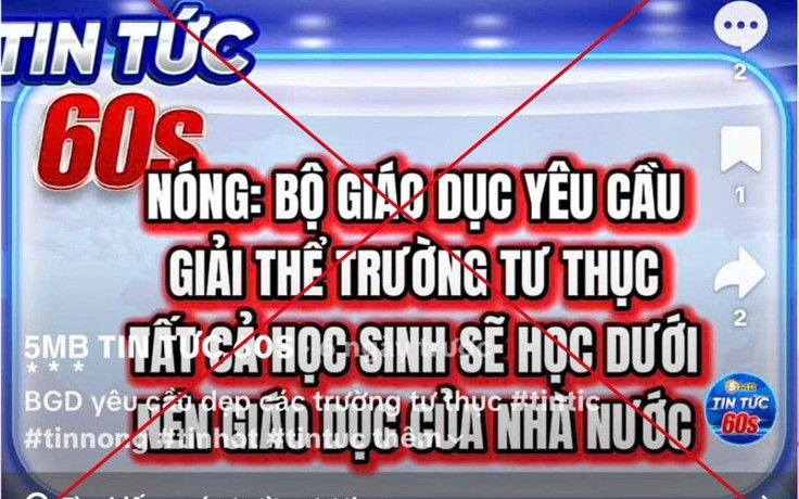 'Giải tán trường tư' là thông tin bịa đặt, xuyên tạc