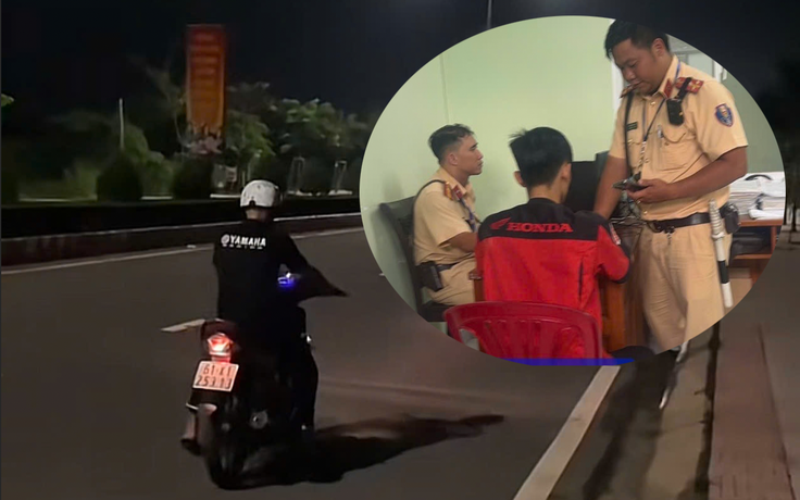 Bốc đầu xe máy rồi nhờ vợ quay clip, nam thanh niên bị CSGT tịch thu xe