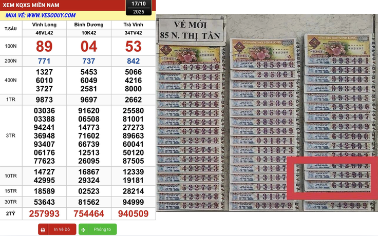 Cọc vé trúng lớn xổ số miền Nam ngày 17 tháng 10 vừa lộ diện ở TP.HCM