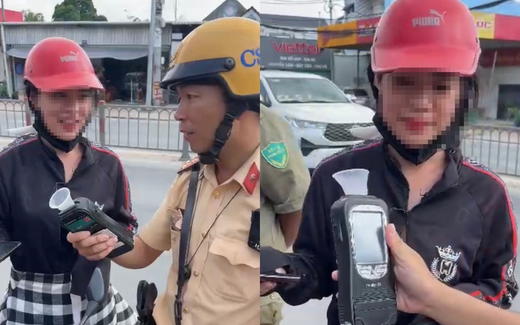 CSGT đo nồng độ cồn ban ngày: Cô gái pha bia với nước ngọt vẫn bị phạt