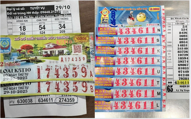 Giải khủng xổ số miền Nam ngày 29 tháng 10 'nổ' ở Cần Thơ, Lâm Đồng