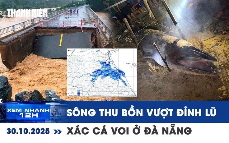 Xem nhanh 12h: Sông Vu Gia - Thu Bồn vượt đỉnh lũ năm 1964 | Xác cá voi dạt vào bờ biển Đà Nẵng
