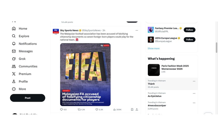 L'Equipe và Sky Sports bất ngờ lên tiếng vụ nhập tịch lậu: Bóng đá Malaysia hoảng loạn