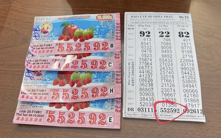 Khách trúng độc đắc 8 tỉ xổ số miền Nam đài Cà Mau, nhận hết tiền mặt