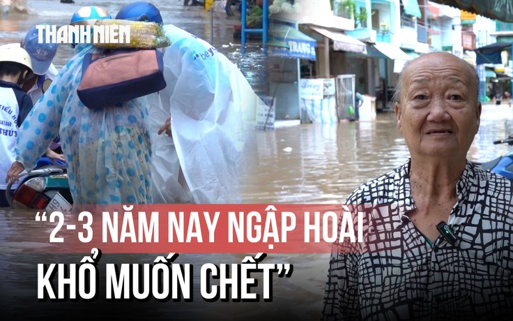 Khổ vì triều cường: Người dân Cần Thơ chật vật tát nước, dời đồ