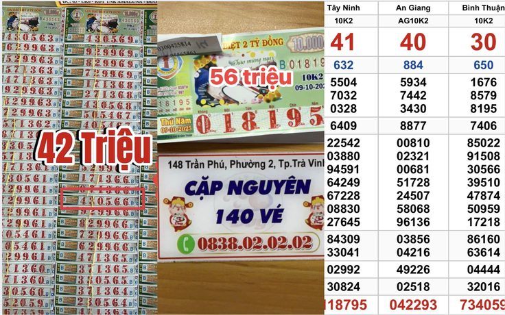 Nhiều người miền Tây vừa trúng hàng loạt vé xổ số miền Nam ngày 9 tháng 10