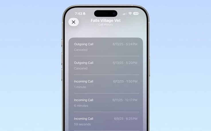 iOS 26 cho xem lại toàn bộ lịch sử cuộc gọi