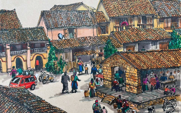 Phố cổ Đồng Văn - chợ đá và nhà trình tường