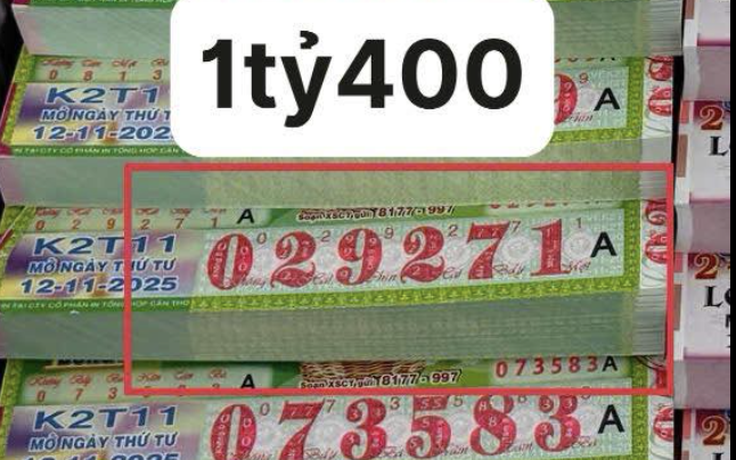 Cây vé trúng 1,4 tỉ xổ số miền Nam ngày 12 tháng 11, hàng loạt người trúng