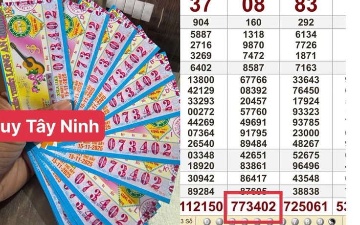 Xổ số miền Nam ngày 15 tháng 11: Đại lý ở Tây Ninh, Cần Thơ đổi thưởng hàng loạt vé