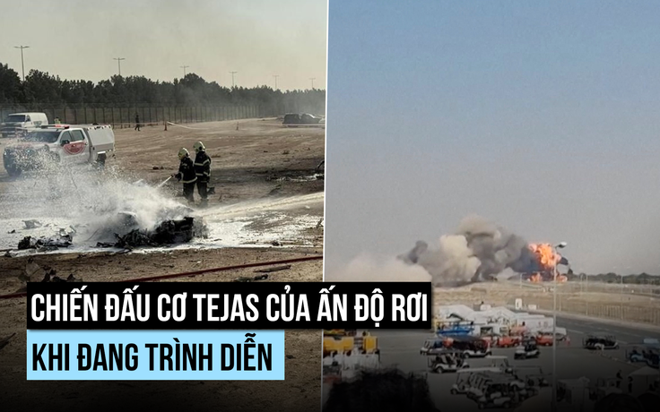 Xem vụ rơi thảm khốc của chiến đấu cơ Ấn Độ tại triển lãm hàng không