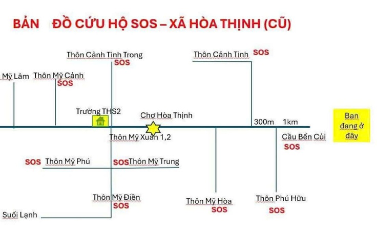 Bản đồ đến rốn lũ Hòa Thịnh: Mỗi nút share là một hy vọng được cứu giúp