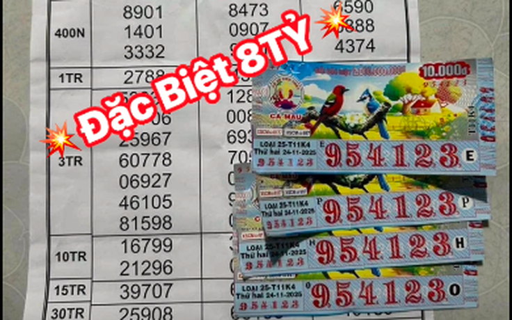 Trúng độc đắc 8 tỉ xổ số miền Nam: Khách tặng tiền cho đại lý