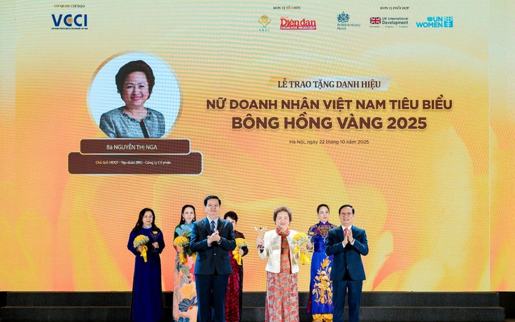 Chủ tịch Tập đoàn BRG lần thứ 6 được vinh danh TOP 10 'Nữ doanh nhân Việt Nam tiêu biểu - Bông hồng Vàng 2025'