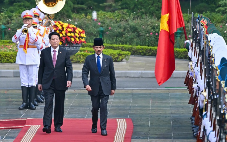Chủ tịch nước Lương Cường chủ trì lễ đón chính thức Quốc vương Brunei